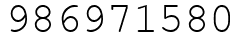 Число 986971580.