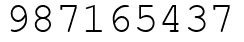 Число 987165437.