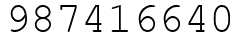 Число 987416640.