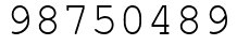 Число 98750489.