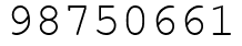 Число 98750661.