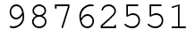 Число 98762551.