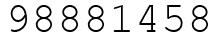 Число 98881458.