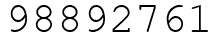 Число 98892761.