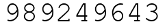 Число 989249643.