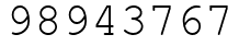 Число 98943767.