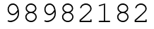 Число 98982182.