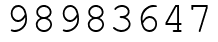 Число 98983647.