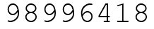 Число 98996418.