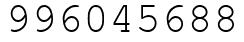 Число 996045688.