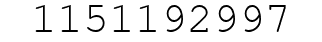 Number 1151192997.