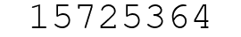 Number 15725364.