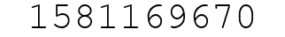 Number 1581169670.
