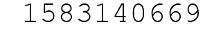 Number 1583140669.
