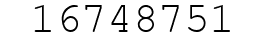 Number 16748751.