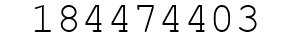 Number 184474403.