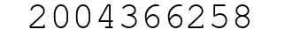 Number 2004366258.