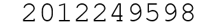 Number 2012249598.