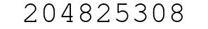 Number 204825308.