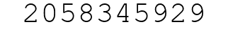 Number 2058345929.