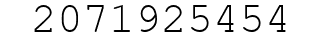 Number 2071925454.