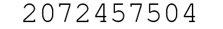 Number 2072457504.