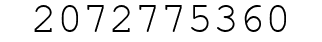Number 2072775360.