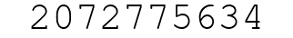 Number 2072775634.