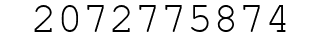 Number 2072775874.
