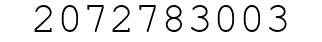 Number 2072783003.