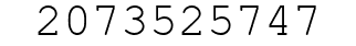 Number 2073525747.