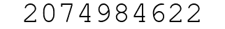 Number 2074984622.