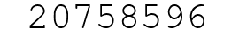 Number 20758596.