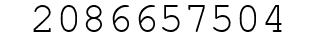 Number 2086657504.