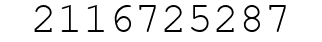 Number 2116725287.