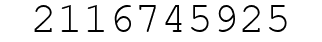 Number 2116745925.