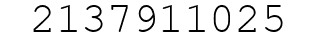 Number 2137911025.