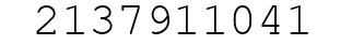 Number 2137911041.