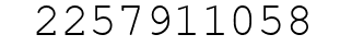 Number 2257911058.