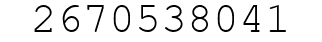 Number 2670538041.