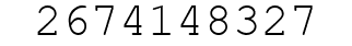 Number 2674148327.