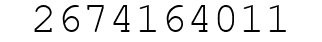 Number 2674164011.