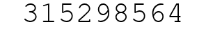 Number 315298564.