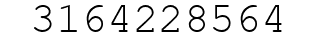 Number 3164228564.