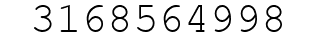 Number 3168564998.