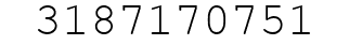 Number 3187170751.