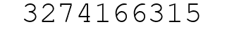 Number 3274166315.