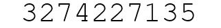 Number 3274227135.