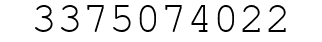 Number 3375074022.