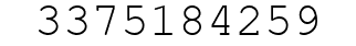 Number 3375184259.